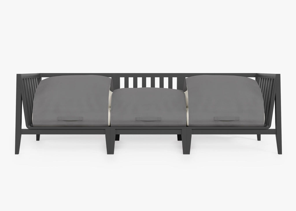 Canapé d'extérieur en aluminium anthracite - 3 places