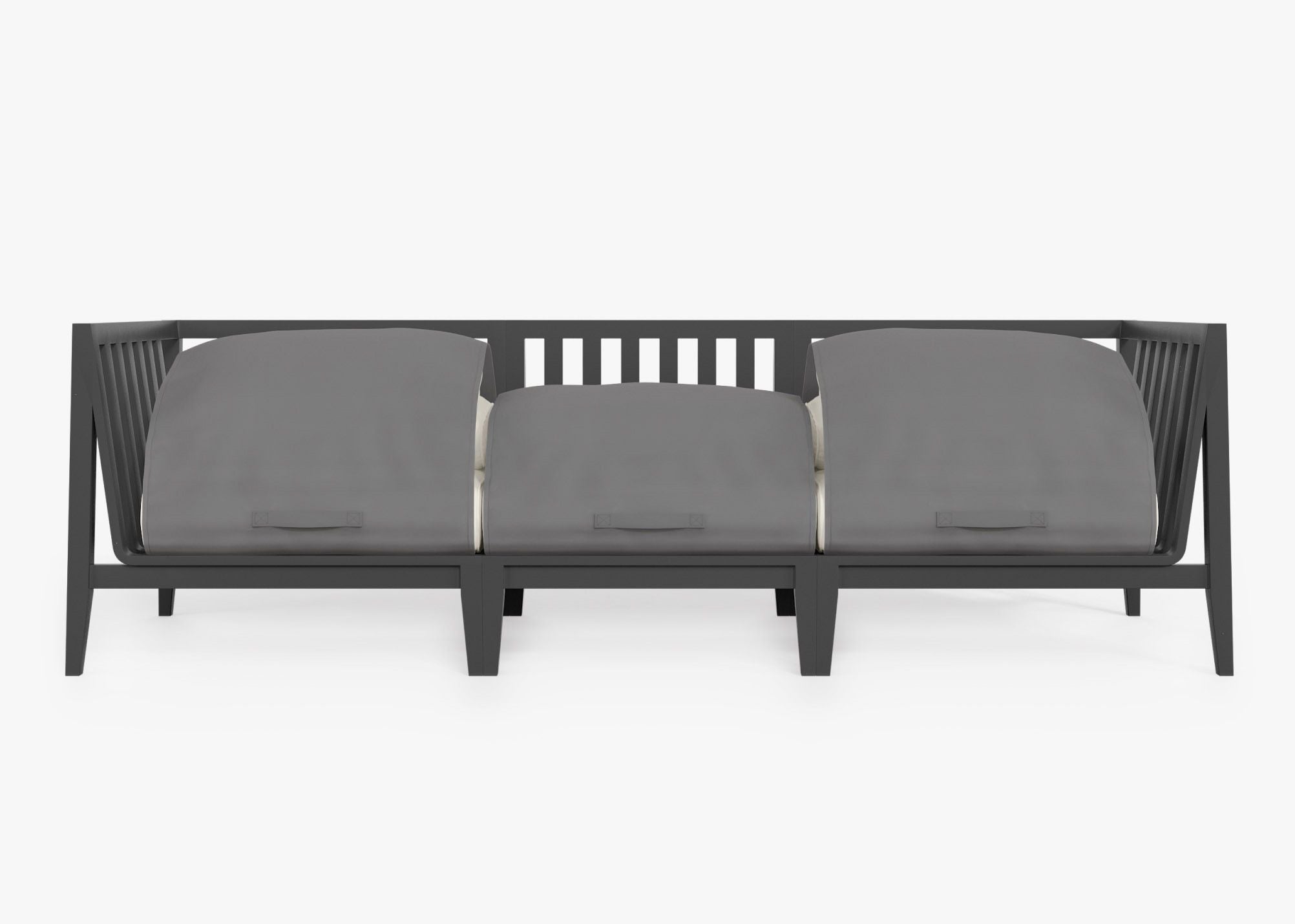 Canapé d'extérieur en aluminium anthracite - 3 places