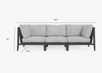 Canapé d'extérieur en aluminium anthracite - 3 places