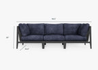 Canapé d'extérieur en aluminium anthracite - 3 places