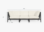Canapé d'extérieur en aluminium anthracite - 3 places