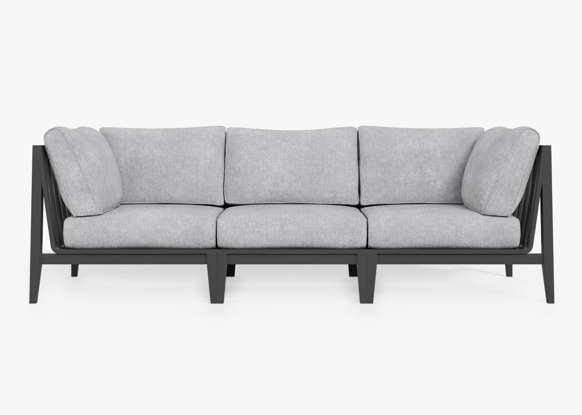 Canapé d'extérieur en aluminium anthracite - 3 places