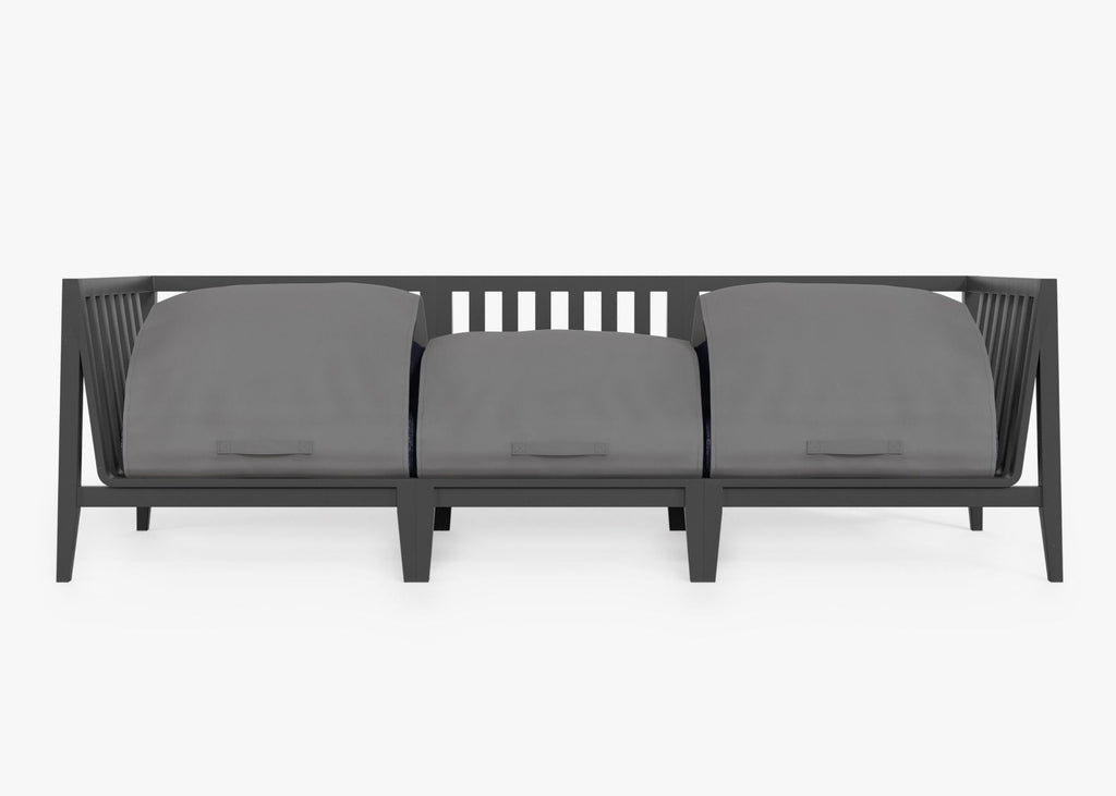 Canapé d'extérieur en aluminium anthracite - 3 places