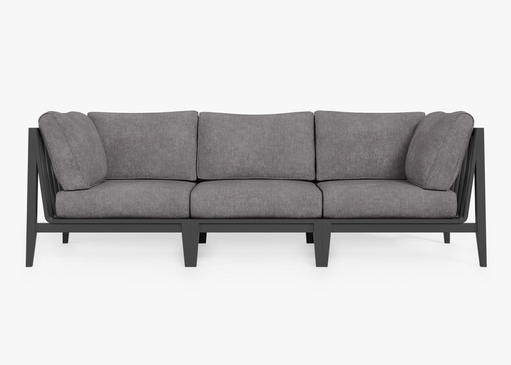 Canapé d'extérieur en aluminium anthracite - 3 places