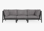 Canapé d'extérieur en aluminium anthracite - 3 places