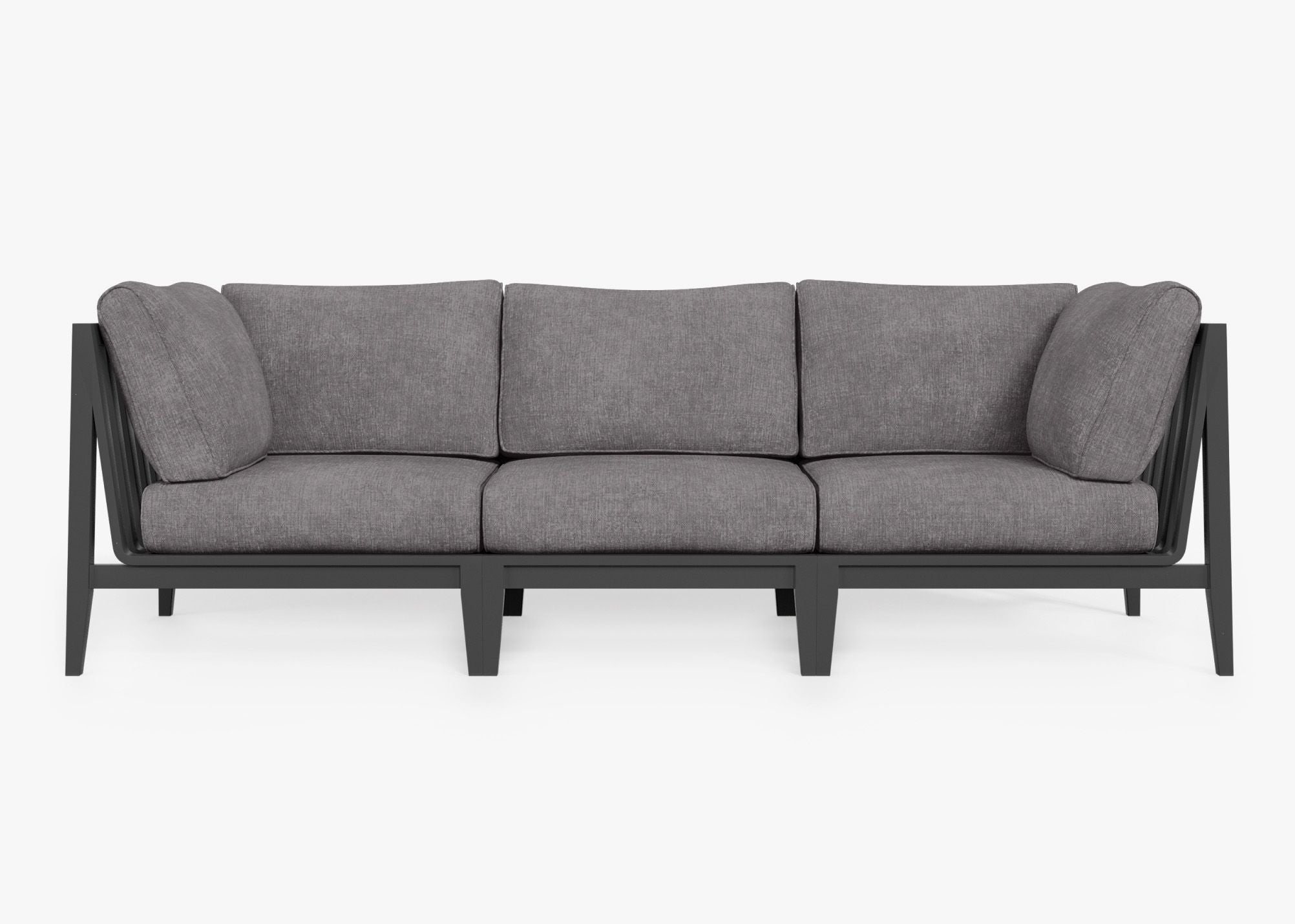 Canapé d'extérieur en aluminium anthracite - 3 places