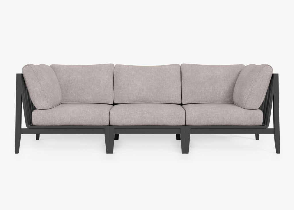 Canapé d'extérieur en aluminium anthracite - 3 places