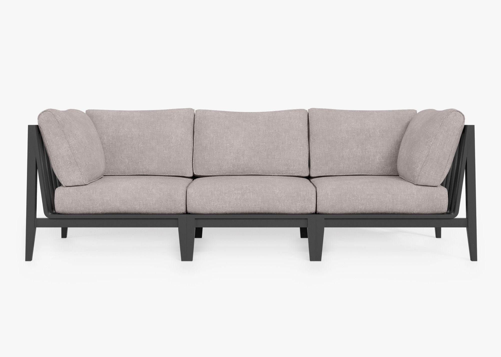 Canapé d'extérieur en aluminium anthracite - 3 places