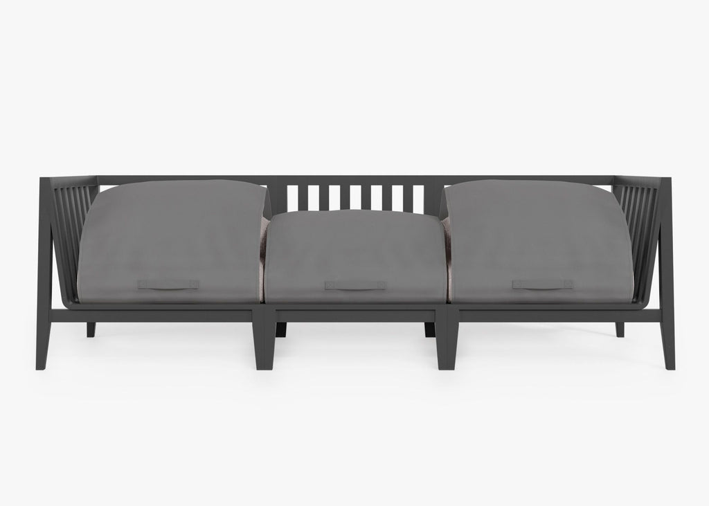 Canapé d'extérieur en aluminium anthracite - 3 places