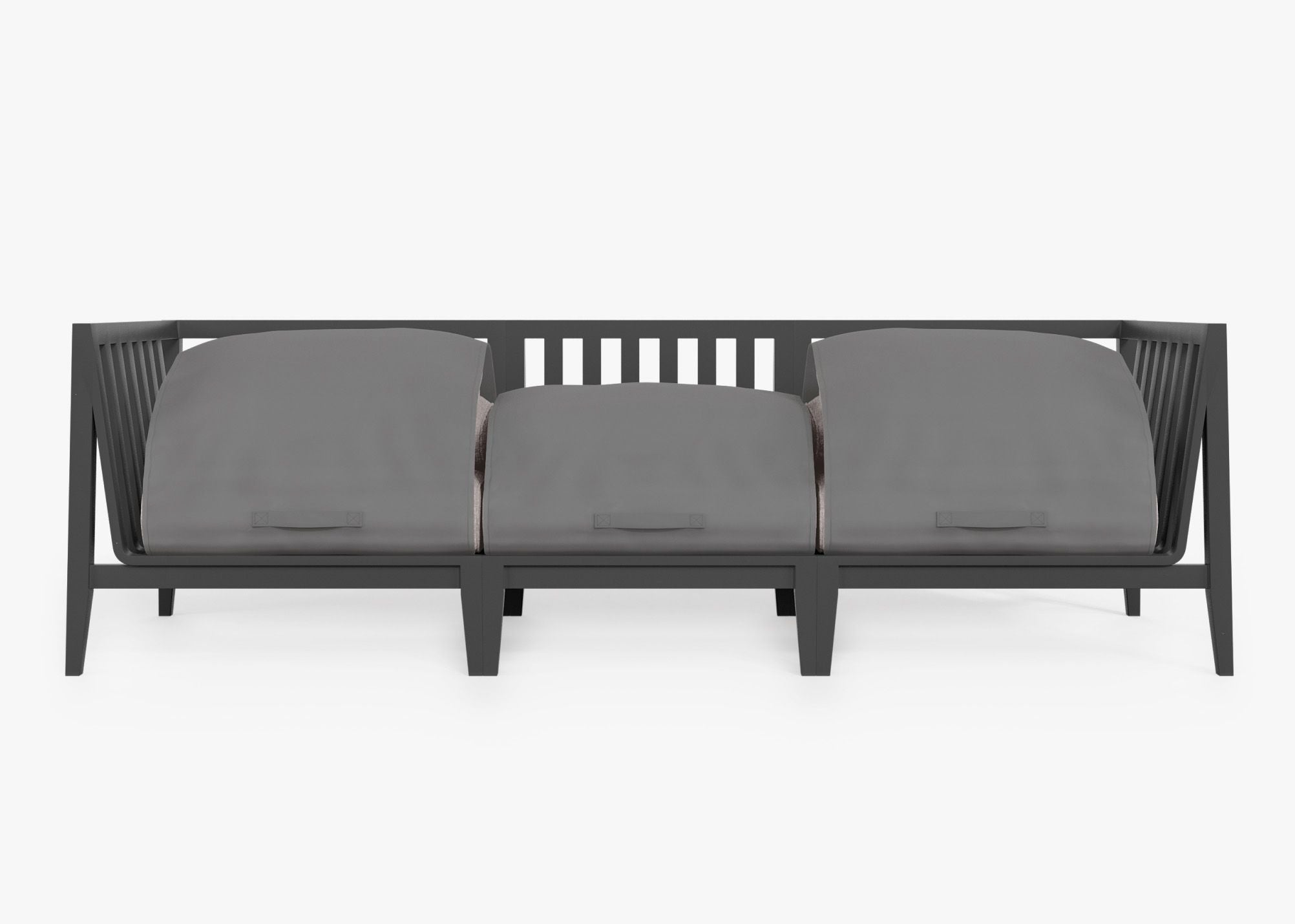 Canapé d'extérieur en aluminium anthracite - 3 places