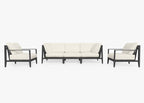 Canapé d'extérieur en aluminium anthracite avec fauteuils - 5 places