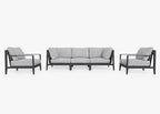 Canapé d'extérieur en aluminium anthracite avec fauteuils - 5 places