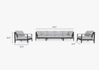 Canapé d'extérieur en aluminium anthracite avec fauteuils - 6 places