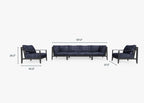 Canapé d'extérieur en aluminium anthracite avec fauteuils - 6 places