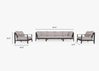 Canapé d'extérieur en aluminium anthracite avec fauteuils - 6 places