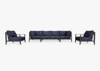 Canapé d'extérieur en aluminium anthracite avec fauteuils - 6 places