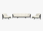 Canapé d'extérieur en aluminium anthracite avec accoudoirs - 6 places