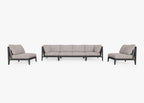 Canapé d'extérieur en aluminium anthracite avec accoudoirs - 6 places