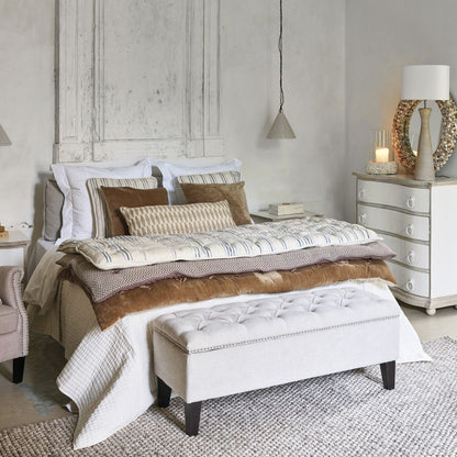 Pouf de rangement Anastasia couleur craie