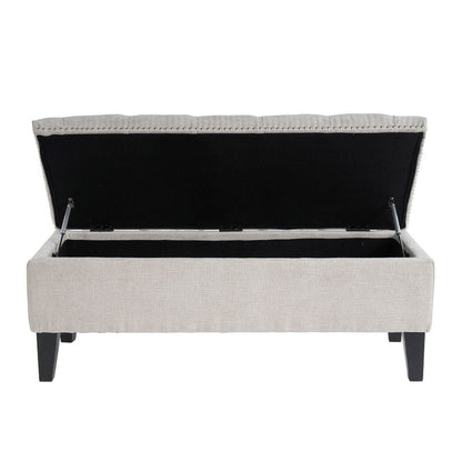 Pouf de rangement Anastasia couleur craie