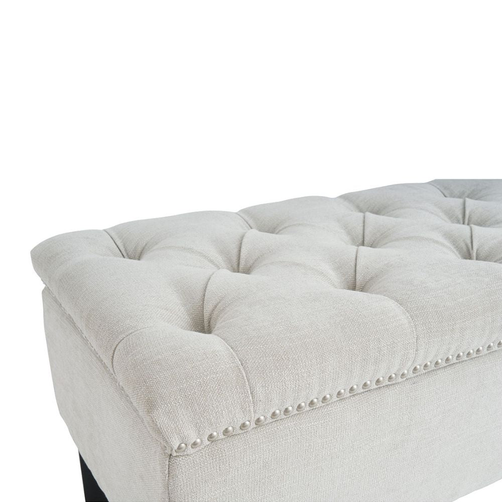 Pouf de rangement Anastasia couleur craie