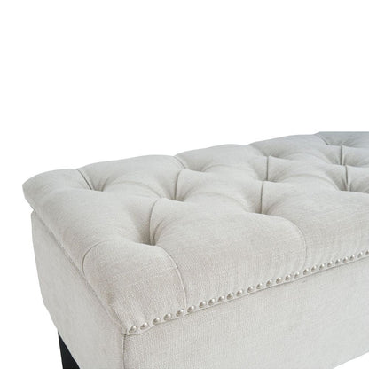 Pouf de rangement Anastasia couleur craie