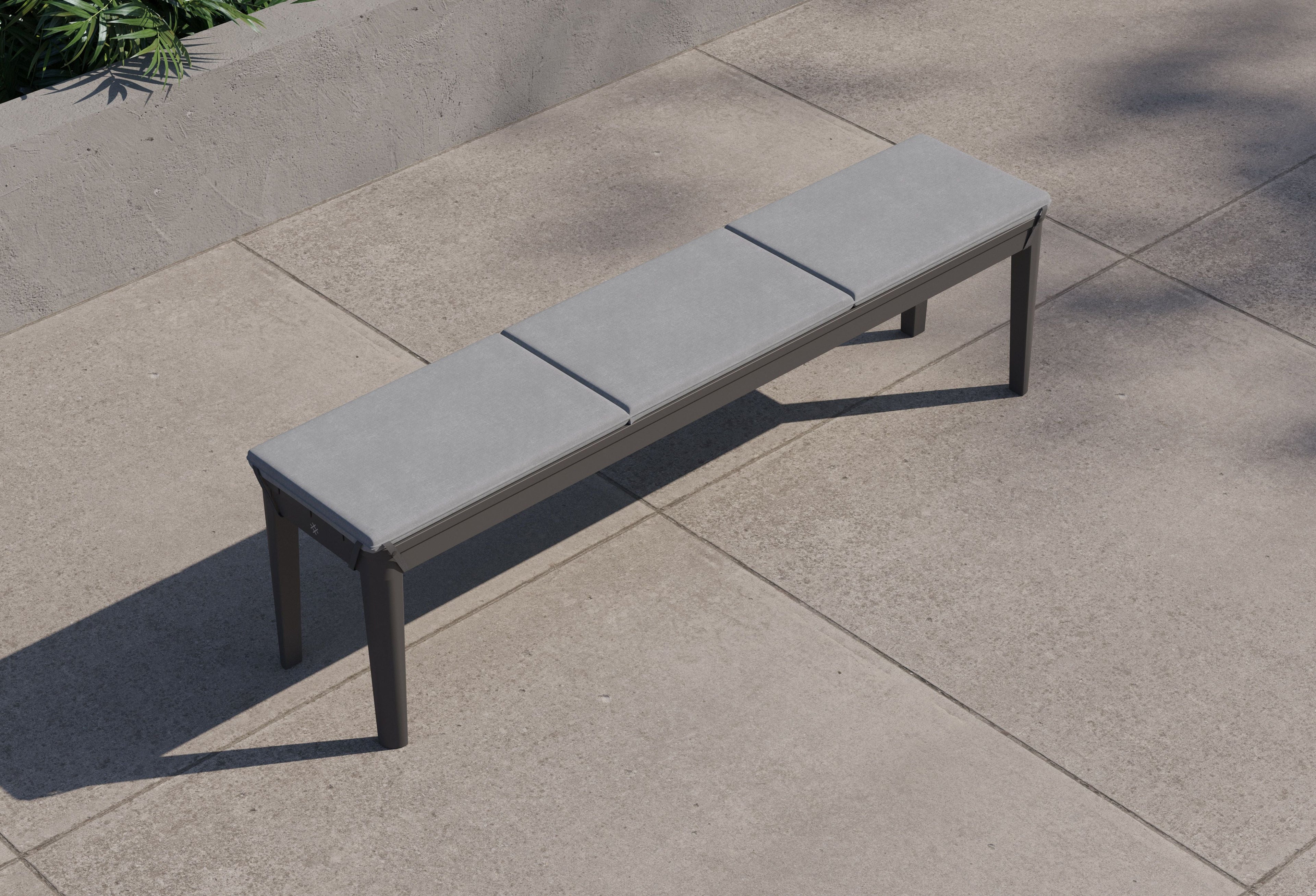 Coussin de banc de salle à manger d'extérieur en aluminium