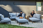 Chaise d'angle d'extérieur en aluminium anthracite - Droite