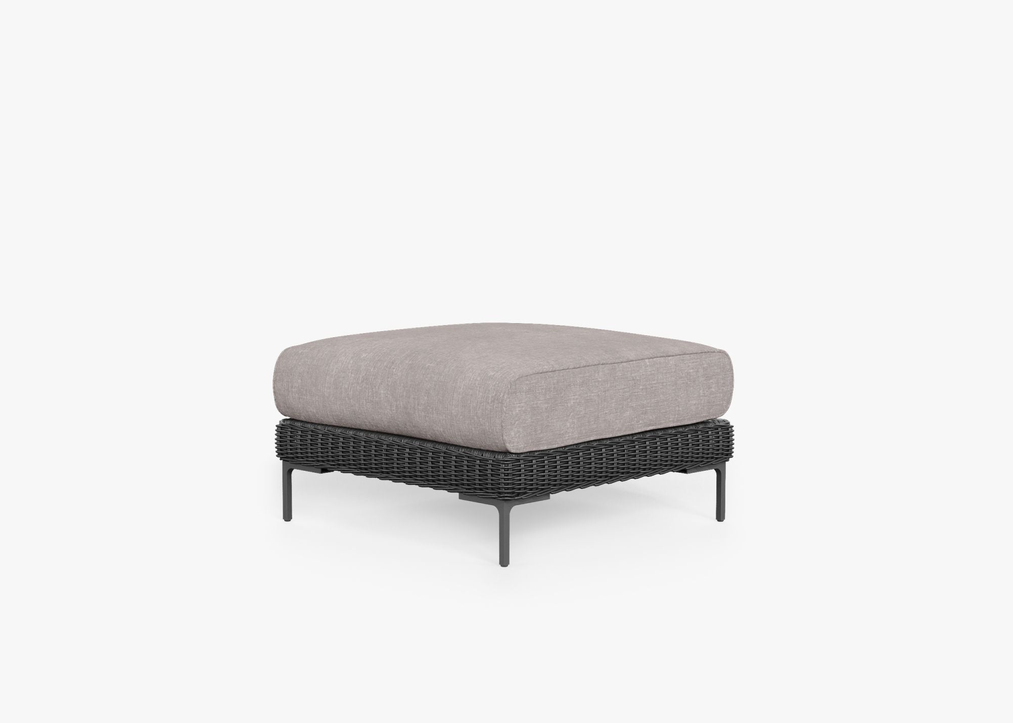 Pouf d'extérieur en osier noir