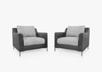 Ensemble de conversation avec fauteuils d'extérieur en osier noir