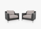 Ensemble de conversation avec fauteuils d'extérieur en osier noir