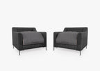 Ensemble de conversation avec fauteuils d'extérieur en osier noir