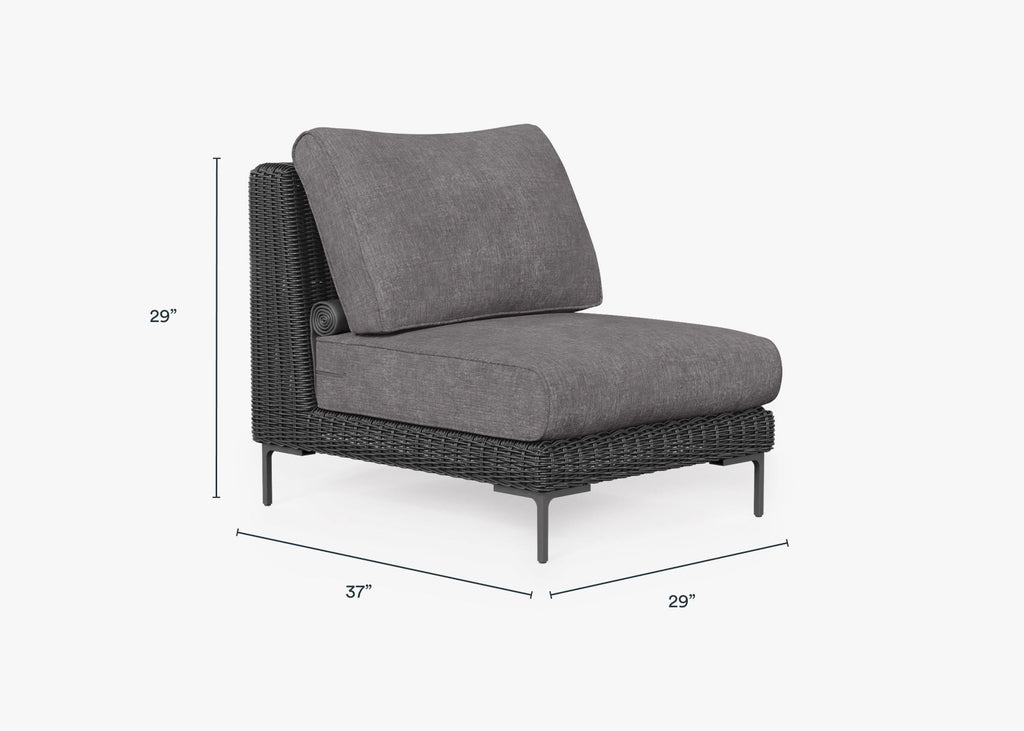 Chaise d'extérieur sans accoudoirs en osier noir