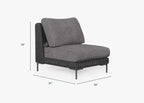 Chaise d'extérieur sans accoudoirs en osier noir