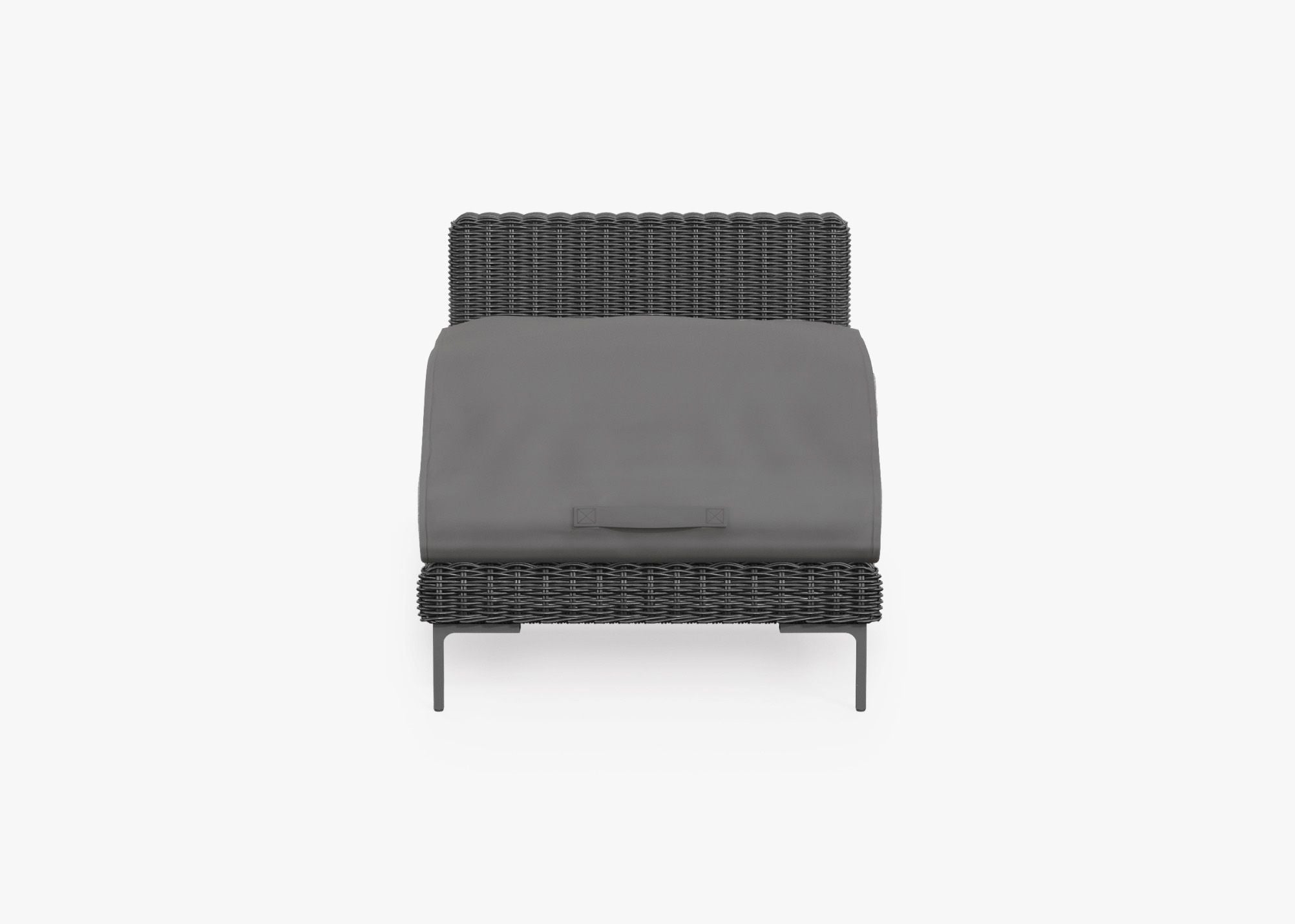 Chaise d'extérieur sans accoudoirs en osier noir