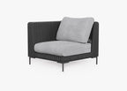 Chaise d'angle d'extérieur en osier noir - Gauche/Droite