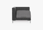 Chaise d'angle d'extérieur en osier noir - Gauche/Droite