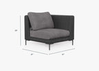 Chaise d'angle d'extérieur en osier noir - Gauche/Droite