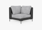 Chaise sectionnelle d'extérieur en osier noir