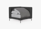 Chaise sectionnelle d'extérieur en osier noir