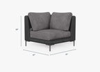 Chaise sectionnelle d'extérieur en osier noir