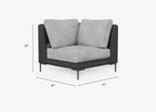 Chaise sectionnelle d'extérieur en osier noir