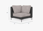 Chaise sectionnelle d'extérieur en osier noir