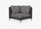 Chaise sectionnelle d'extérieur en osier noir