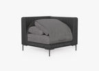 Chaise sectionnelle d'extérieur en osier noir