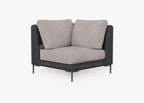 Chaise sectionnelle d'extérieur en osier noir
