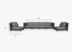 Canapé d'extérieur en osier noir avec fauteuils - 6 places