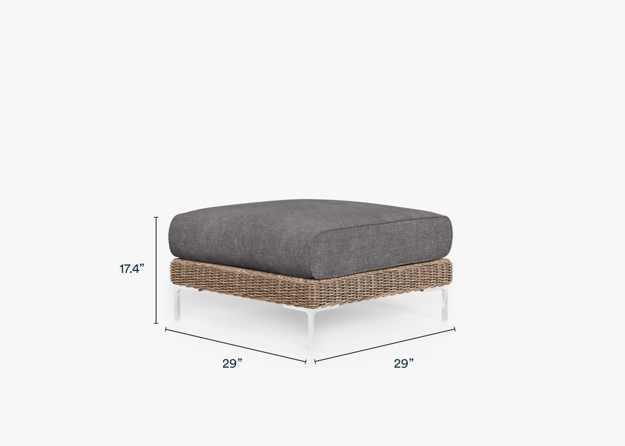 Pouf d'extérieur en osier marron