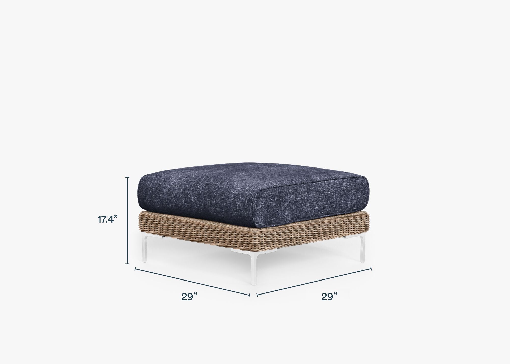 Pouf d'extérieur en osier marron