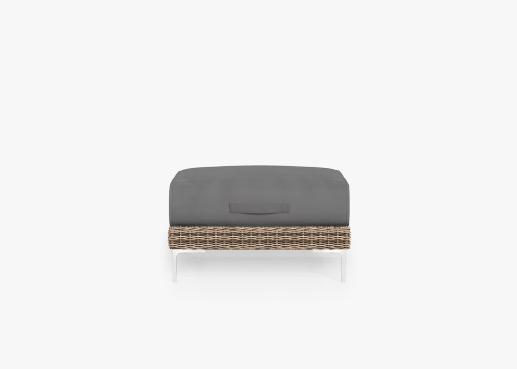 Pouf d'extérieur en osier marron